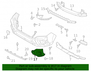 Left front bumper grille for Subaru Forester 2020-2024 Wilderness