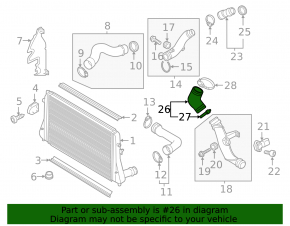 Intercooler pipe 3rd left VW Beetle 12-19 1.8T