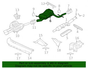 Exhaust pipe assembly VW Jetta 11-15 USA 1.8t resonator with barrel