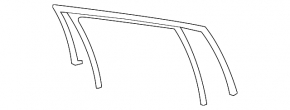 Upper rear right door molding VW Tiguan 09-17 chrome, with glass seal