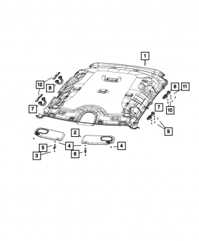 Fiat 500L 14 Headlining - Without Sunroof
