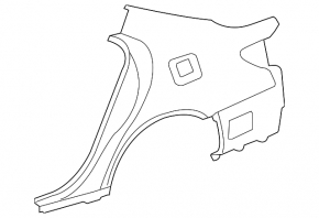 Quarter wing rear left Lexus LS460 LS600h 07-17 long