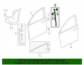 Door seal front right Honda HR-V 16-22 rear