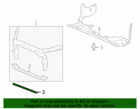 Seal lower radiator deflector Honda Accord 13-17