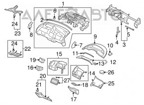 Panel on the dashboard right Honda Civic 4d 06-09