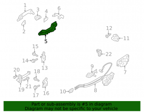Rear left door handle mechanism for Hyundai Sonata 11-15