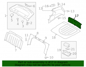 Trunk opening trim Kia Forte 19-24 4d black