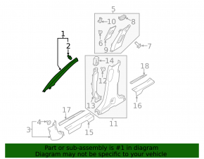 Front pillar trim lower left Hyundai Santa FE Sport 13-16 beige