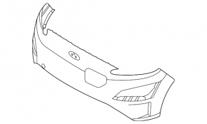 Front bumper bare Hyundai Kona 22-23 EV without parking sensors