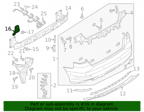 Rear bumper mount left Audi A3 8V 15-16 upper
