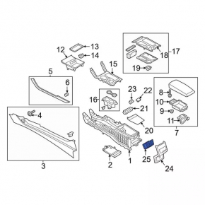 Ford Fusion mk5 13-20 center console air duct deflector black