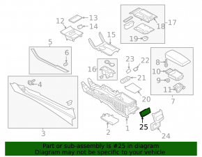 Ford Fusion mk5 13-20 center console air duct deflector black
