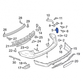 Rear bumper mount inner left Ford Explorer 16-19