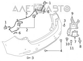 Wiring rear bumper Mazda 6 18-21 usa for parking sensors and bsm