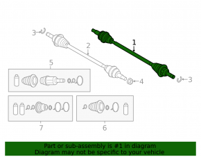 Drive axle shaft rear right Mazda CX-5 13-16