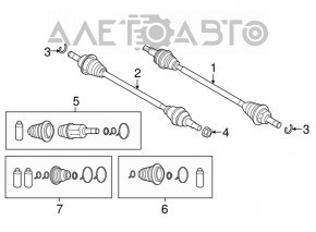 Drive axle shaft rear right Mazda CX-5 13-16