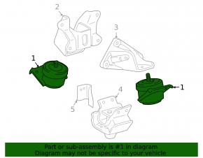 Left engine mount for Toyota 4Runner 10-24 4.0