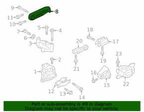 Upper right engine mount Volvo XC90 16-25 type 1 microcracks