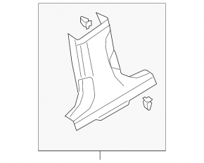 Lower left center pillar trim for Audi A6 C7 12-18, beige, scratches