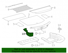 Trunk tray left Toyota Rav4 13-18 hybrid