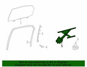 Window lift mechanism rear left Lexus RX350 RX450h 10-15