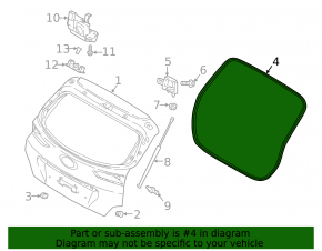 Rubber seal for tailgate Hyundai Kona 18-23