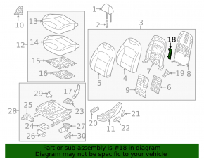 Kia Niro 17-22 HEV, PHEV passenger seat back air duct