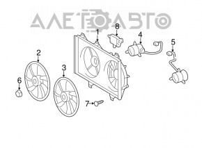 Lexus ES350 07-12 small engine cooling fan computer