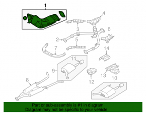 Catalytic converter left Infiniti G35 4d 06-07