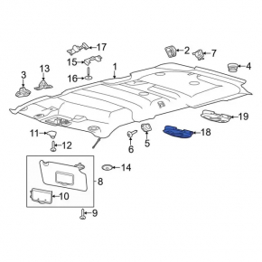 Central light Ford Explorer 11-19 black without sunroof