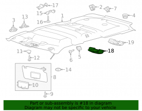 Central light Ford Explorer 11-19 black without sunroof