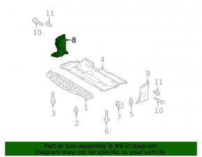 Radiator deflector right Mazda3 MPS 09-13