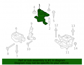 Right engine mount for Ford Fusion mk5 13-20 2.0 hybrid, plug-in
