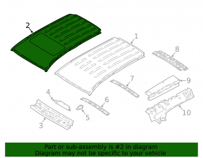 Metal roof Ford Ecosport 18-22 for hatch, sawed off