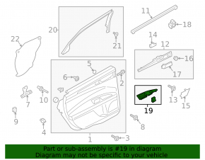 Window lifter control trim rear left Ford Fusion mk5 13-20 gloss, scratches