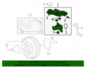 Mazda CX-9 16-23 brake master cylinder with reservoir