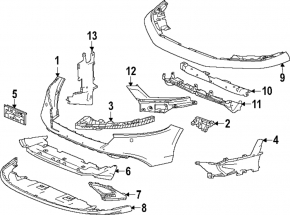 Honda Accord 23-24 front bumper without parking sensors, blue, scratched