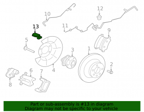 Rear left ABS sensor Volvo S60 12-18 FWD