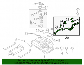 Fuel filler neck of Hyundai Sonata 15-19