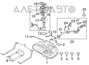 Fuel filler neck of Hyundai Sonata 15-19