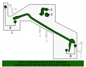 Front stabilizer bar Volvo V90 17-22 Code RA03