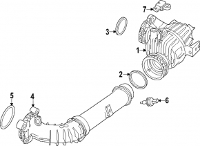 Volvo XC60 22-25 B5 intercooler pipe to resonator