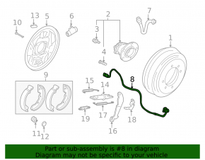 Rear left ABS sensor for Mitsubishi Lancer 10-17