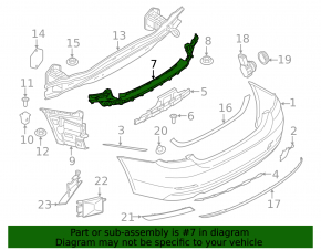 Rear bumper mount, central upper, BMW 4 F32/33/36 18-20