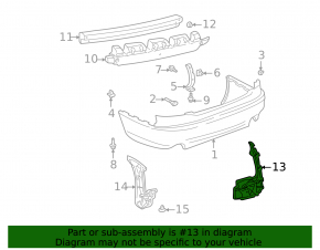 Rear bumper seal right Lexus IS200 IS300 99-05