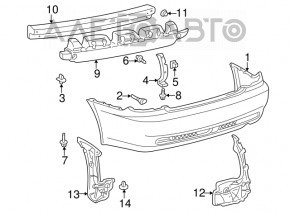 Rear bumper seal right Lexus IS200 IS300 99-05