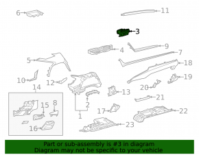 Right front panel air vent deflector for Lexus ES 22-25
