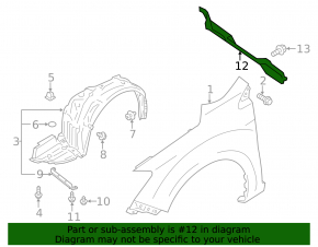 Seal wing hood-wing right Subaru XV Crosstrek 13-17