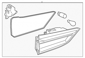 Light inside trunk lid right BMW X1 F48 16-22 under halogen
