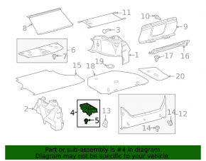 Trunk pocket left Toyota Avalon 05-12